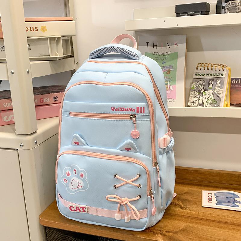 School Bag 2025 New Cute Ins Korean Version Large Capacity Junior High School Student School Bag Versatile Sweet Backpack Lightweight Backpack