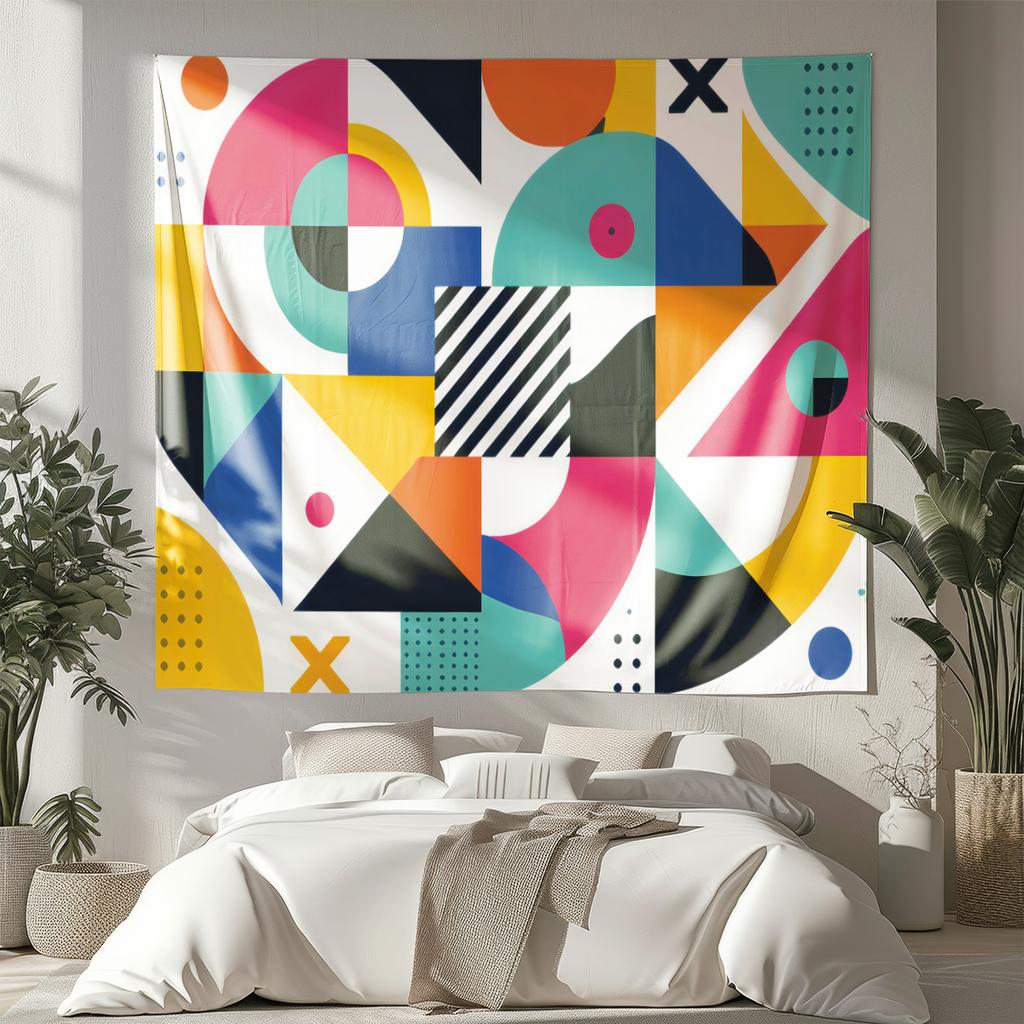 1Pc Bauhaus Abstract Printed Tapestry Living Room Background Wall Art Decoration Multi Size Space Pendant
