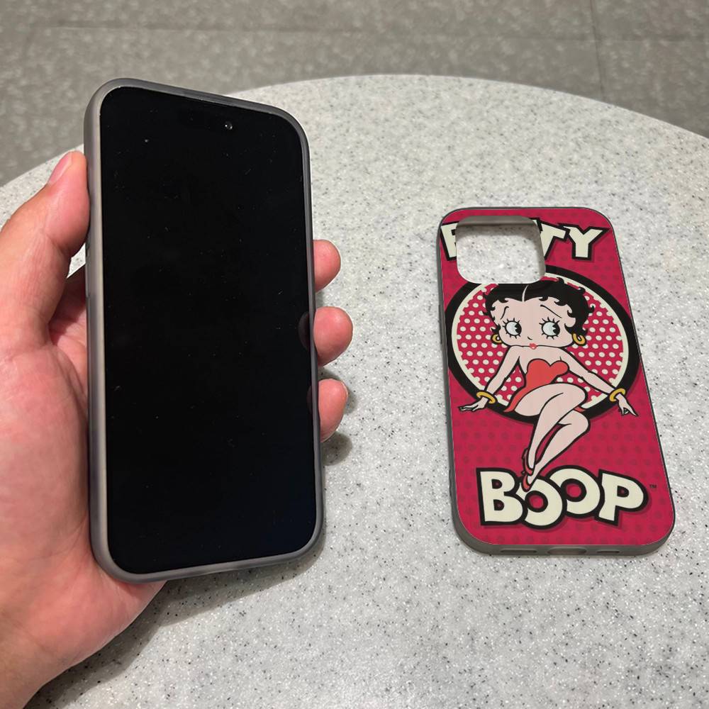 Animation B-Betty Boop Soft Corrugated Transparent Phone Case For IPhone 17 15 16 11 12 13 14 Pro Max Plus Pro