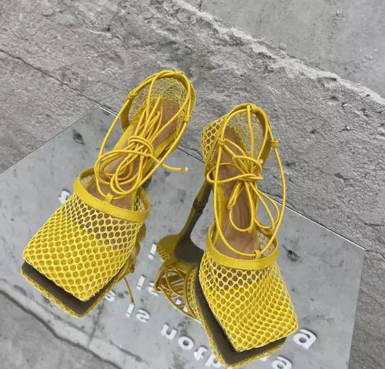 

Fashion Maille sexy pour femmes, sandales à talons hauts, bretelles croisées, talons aiguilles, tenue de soirée 43