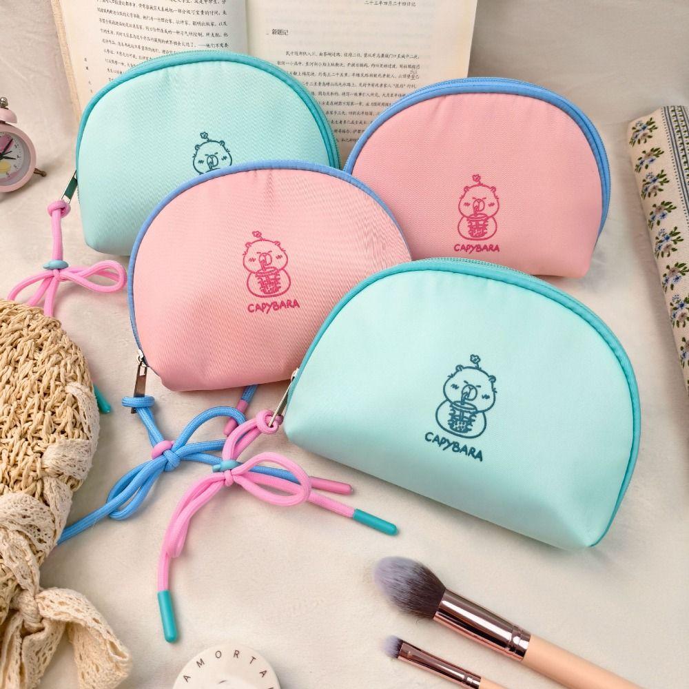 Color Blocking Cute Cosmetic Bag Large Capacity Travel Makeup Storage Bag  Shopping