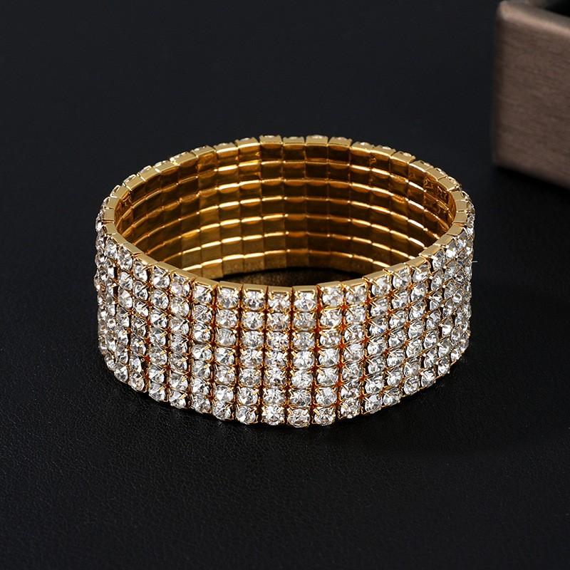 Europe and the United States  Bracelet, Simple INS Style Girl Row Bracelet Female 8 Row Diamond Shiny Combination