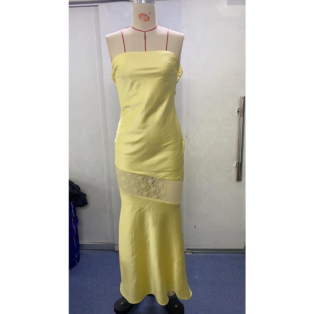 Women's Sexy Bustier Strapless Temperament Splicing Slim Package Hip Dresses