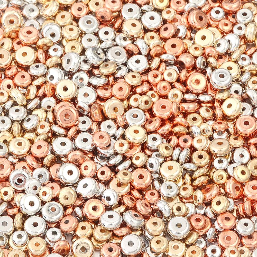 200-400pcs/Lot 4 5 6mm Round Flat Wheel Beads CCB Beads DIY Bracelet Necklace Loose Spacer Beads for Jewelry Making Wholesale