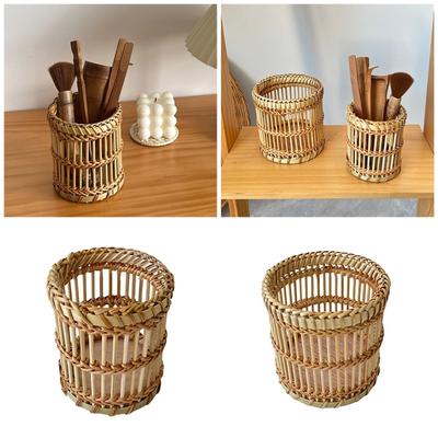 Country Styles Sturdy Rattan Handwoven Vases Multipurpose Household Decoration Basket for Flowers or Storage Solution