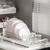 Large Capacity Draining Tray Space Saving Dish Drainer Sturdy Utensil Storage Holder  for Kitchen