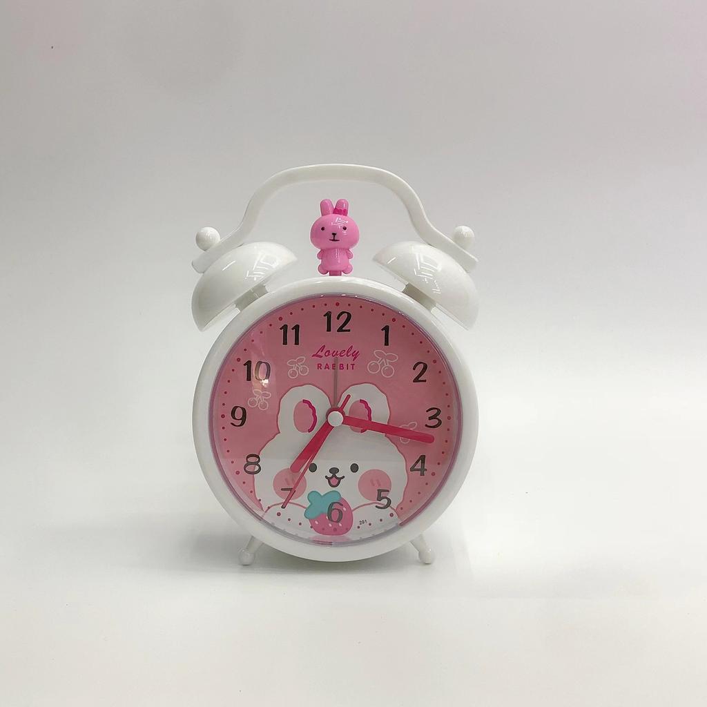 Alarm Clock for Children's Student Bedroom Bedside Clock Simple Cute Rabbit Creative Fake Tying Clock