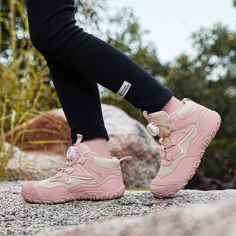 Kids Anti Slip Hiking Shoes Winter Plush Kids Trekking Sneakers Four Seasons Climbing Shoes Child Sport Footwear For Boys&Girls