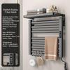 90° faltbarer elektrischer Handtuchhalter intelligenter Heiz-Trockenständer Badezimmer Aluminiumlegierung Handtuchaufbewahrungsständer