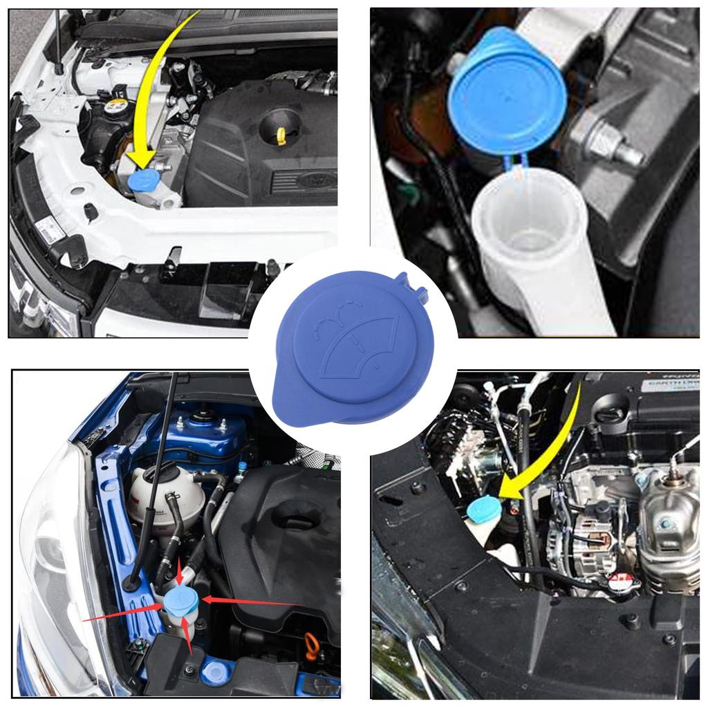 Rrina Windshield Wiper Washer Fluid Reservoir Tank Bottle Cap, Inner Diameter 53mm/2-3/32" Compatible with Most Ford Focus