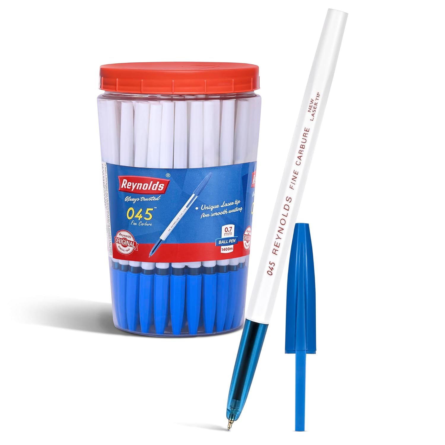 

Reynolds 045 60 Ball Pens Blue Ink 0.7 mm Tip Pack Of 1 Smooth Writing Pens For Students Office School Use