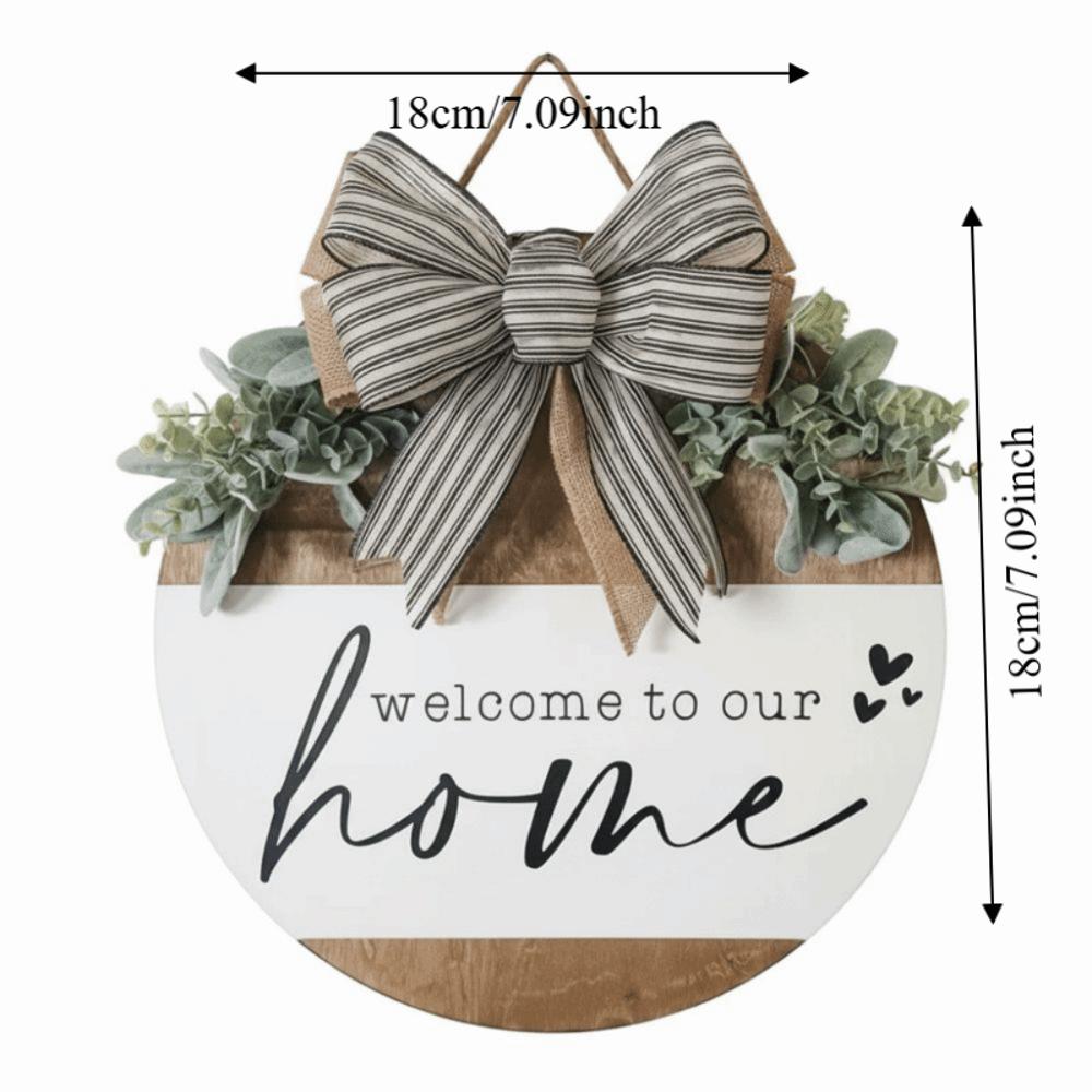 Flower Welcome Sign 2D Flat Wall Art Ornaments Door Wreath Home Decor
