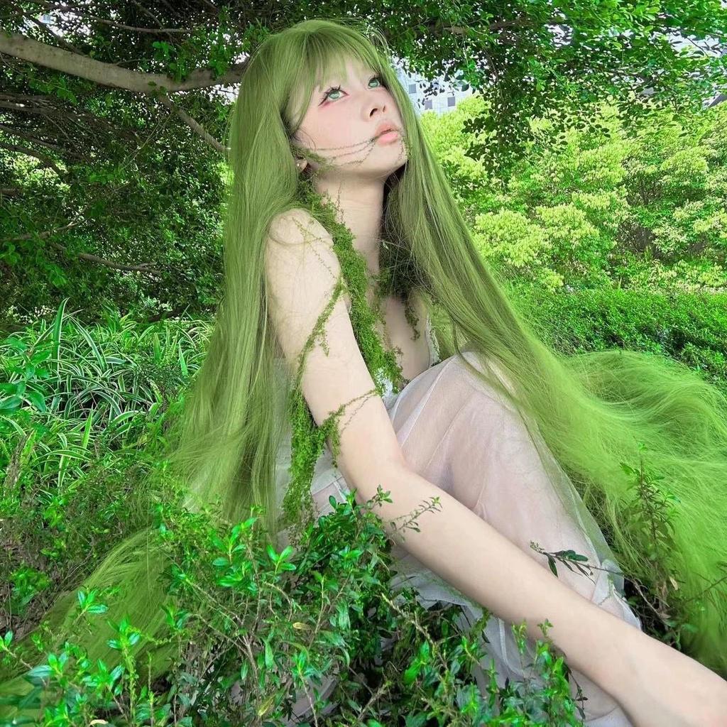 Parrucca Lunga Ondulata Riccia con Frangia Parrucche Rosa per Donne Costume Cosplay Sintetica 40 pollici Parrucca Lolita
