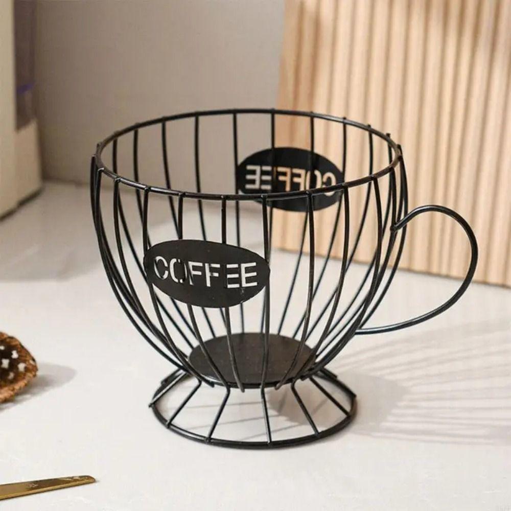 Metal Wire Coffee Capsule Holder Large Capacity Fruit Snack Storage Rack K Cup Organizer  Bar