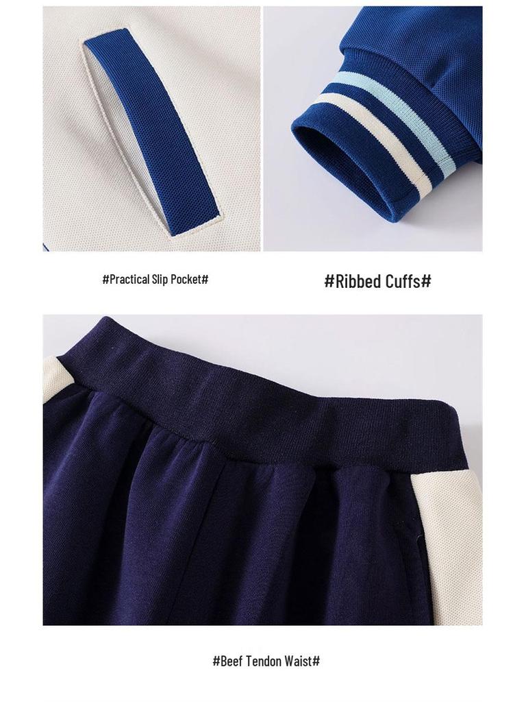 Children's Fleece-lined Windproof Outdoor Uniform Set for Kindergarten & Elementary (Autumn/Winter)