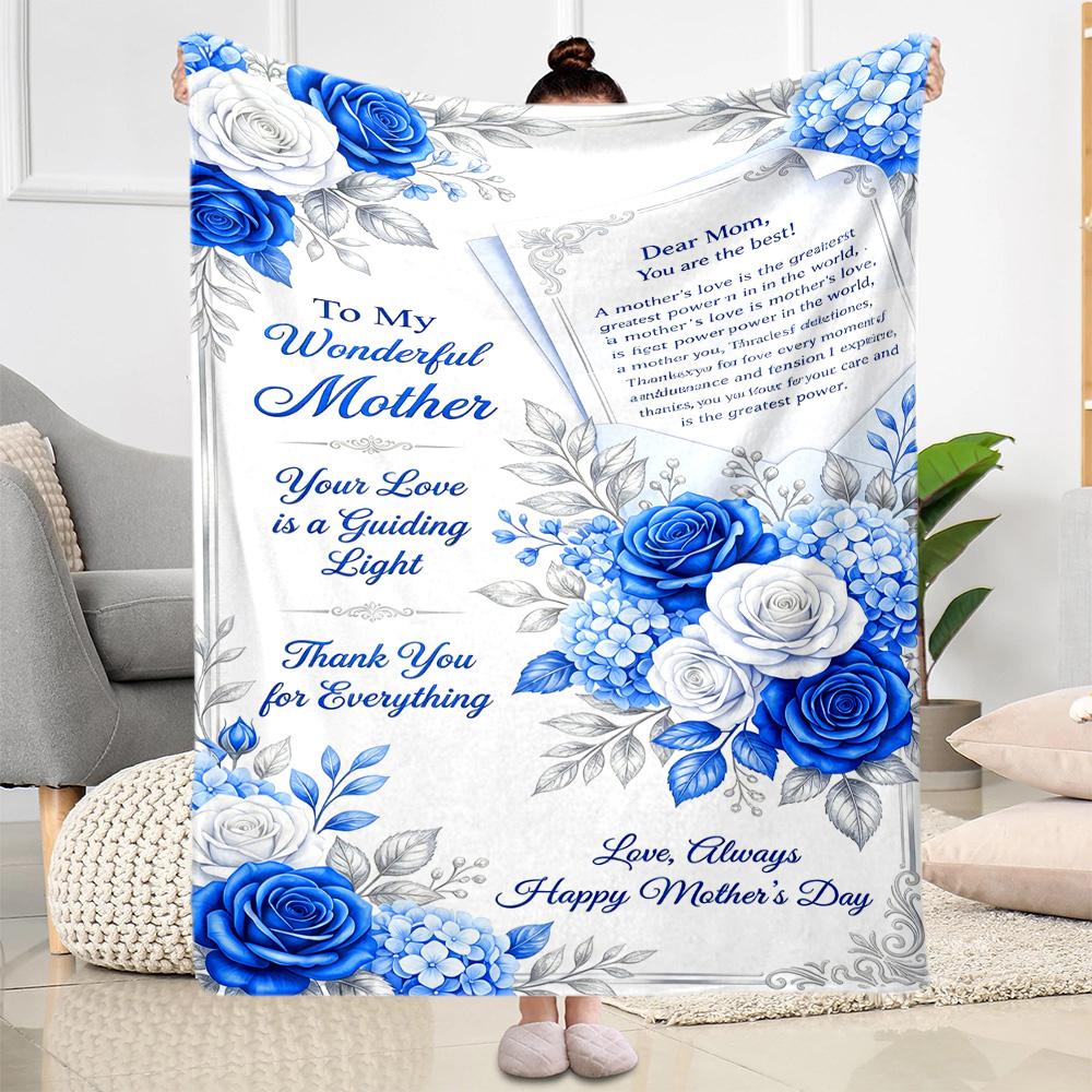Mother's Day Greeting Card Blanket Suitable for Sofas,travel, Living Rooms Also a Good Gift for Friends and Family Suitable for All Seasons.
