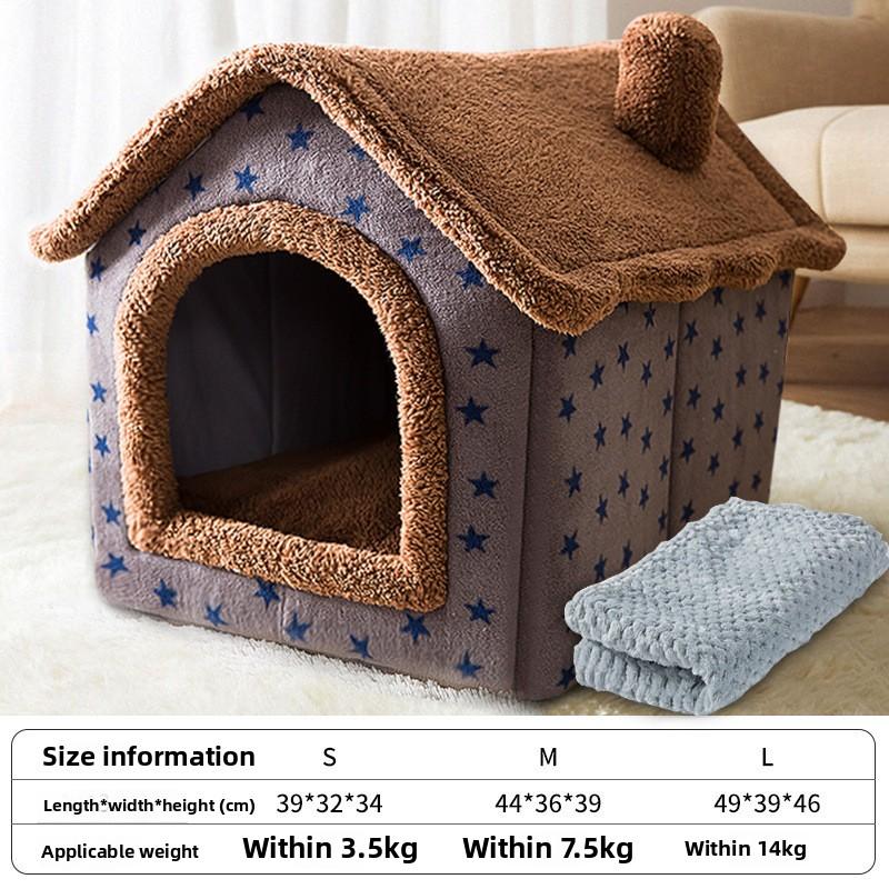 Kennel House Type Four-season Universal Small Dog Teddy Fight Removable Dog House Cat Nest Bed Spring and Autumn Pet Supplies