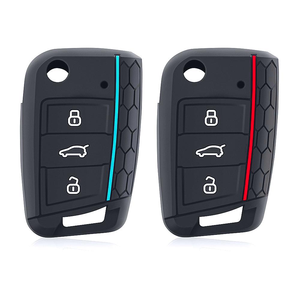 Silicone Cover For Volkswagen Vw Polo Golf 7 Passat Tiguan Mk2 Beetle Ateca Caddy T5 Flip Folding Car Key Case Cover Accessories