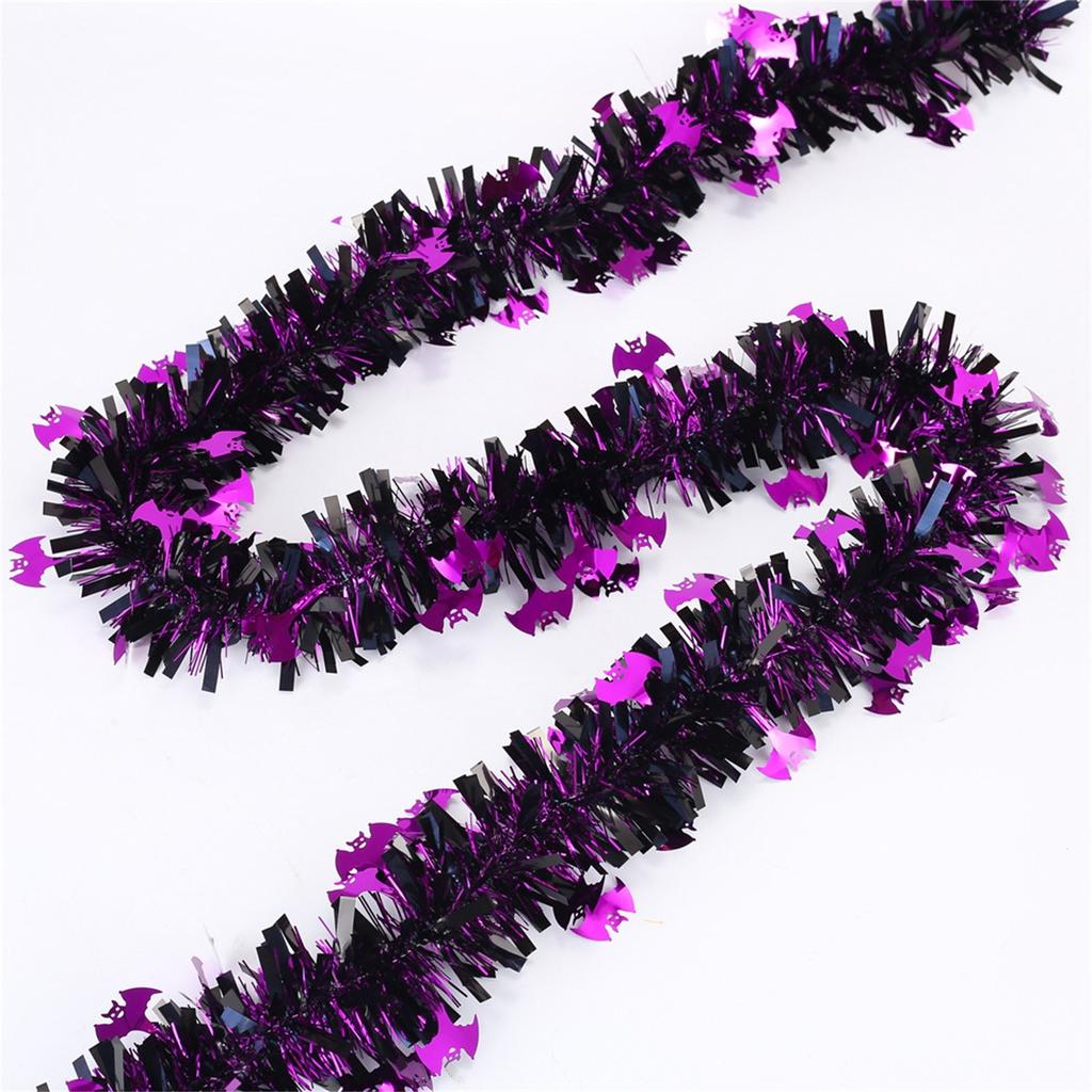 Halloween Decorations,80 IN Halloween Garland With Orange Pumpkin Black Spider Purple , Shiny Garland For Home Tree Indoor Outdoor Part