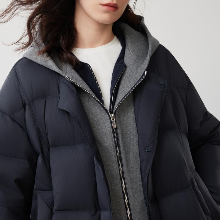 ELLE French Style Casual Loose Basic Versatile Long Sleeve Hooded Warm Puffer Jacket Women Outerwear EY53372