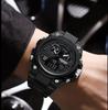 BINBOND LED Digital Watch Men Waterproof Luminous Double Display Quartz Wristwatches Men's Fashion Silicone Band Man Watches
