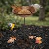 Rust-Proof Bird Feeder Iron Patio Yard Lawn Decor Gift Idea Bird Bath Bowl  Outside Decor