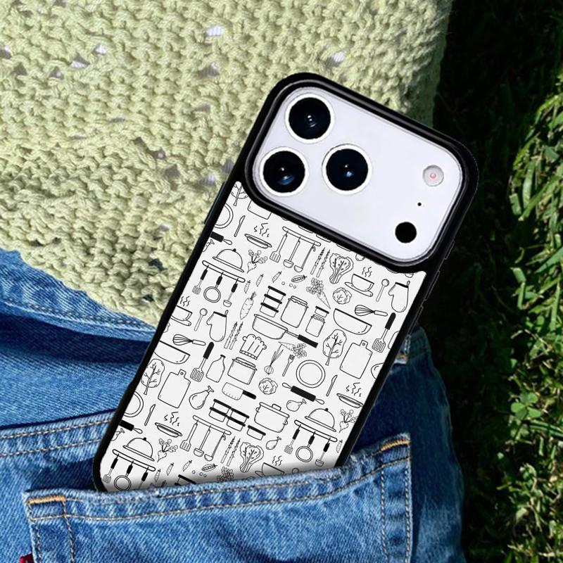 Baking Cooking Utensils Chef soft Phone Case Cover for IPhone 11 12 13 14 15 16e 17 Pro Max Coque for IPhone 17 Air
