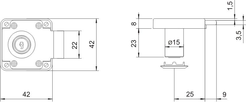Zmb4 Nickel-Plated Furniture Cylinder Lock - Mp Zm Zmb 4