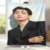 Kim Tae Hyung V Kpop B-BTS Flannel Blanket,Ultra Soft Warm Plush Throw for Home Bedroom Bed Sofa Cover Office Camping Picnic