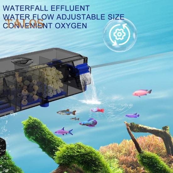 Filtr do akwarium Filtr wielowarstwowy do akwarium z natlenianiem wodospadowym Cichy system filtracji do akwariów 50L/90L