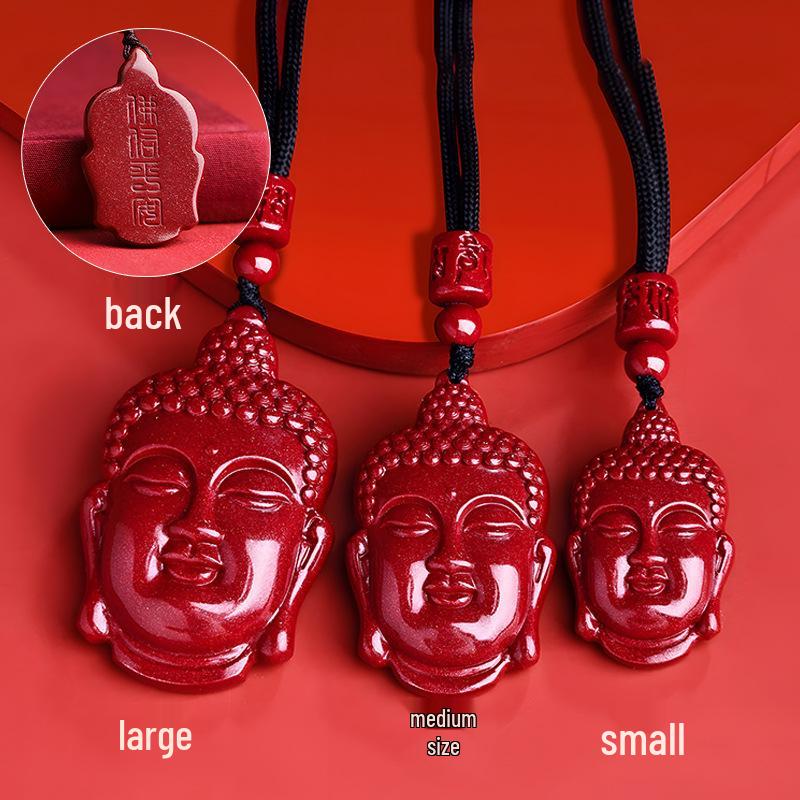 Natural Purple Gold Sand Buddha Head Pendant for Women