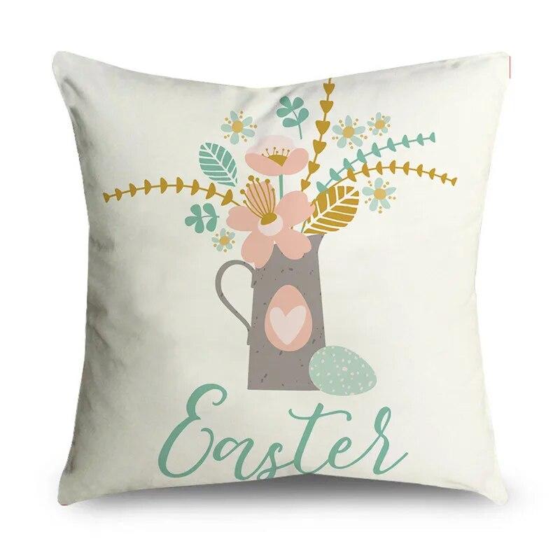 Dekorativer Kissenbezug mit Ostermotiv, fröhlicher Osterhase, Überwurf-Kissenbezug für Wohnzimmer, Sofa, Schlafzimmer, Heimdekoration