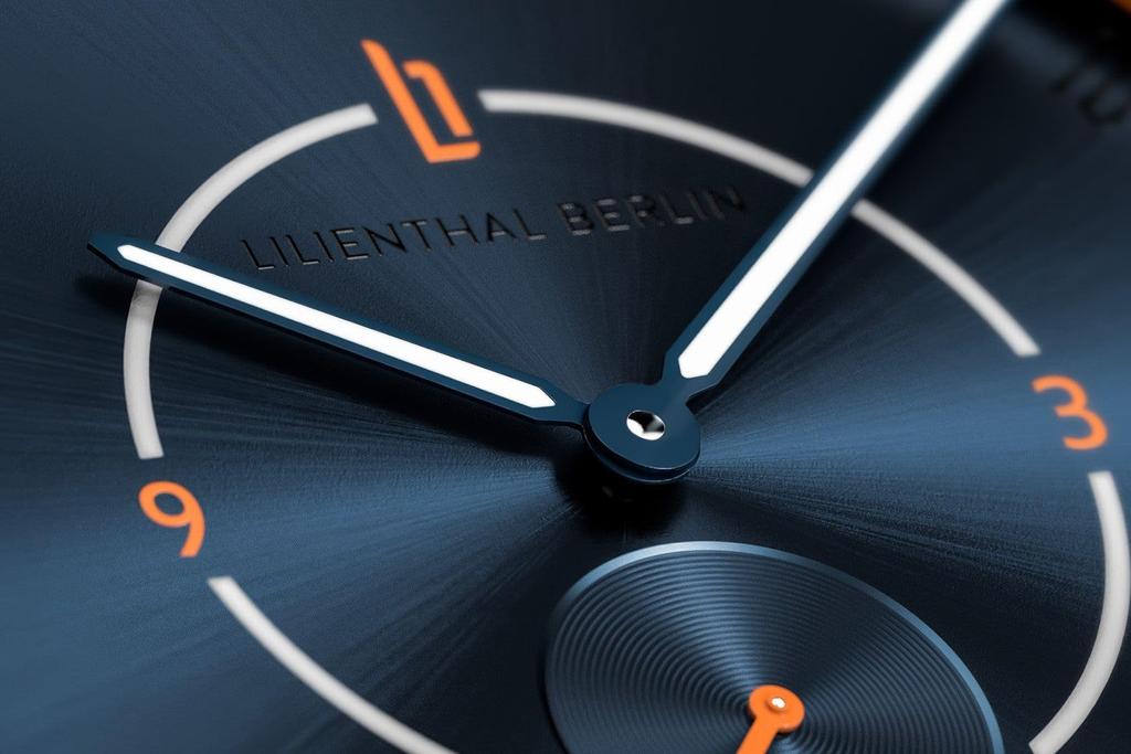 Lilianthal Berlin Edycja Limitowana Mały Sekundnik Wyprodukowano w Zegarek na Rękę, Niemcy, Niebieski, L01-LE-015-B040ES