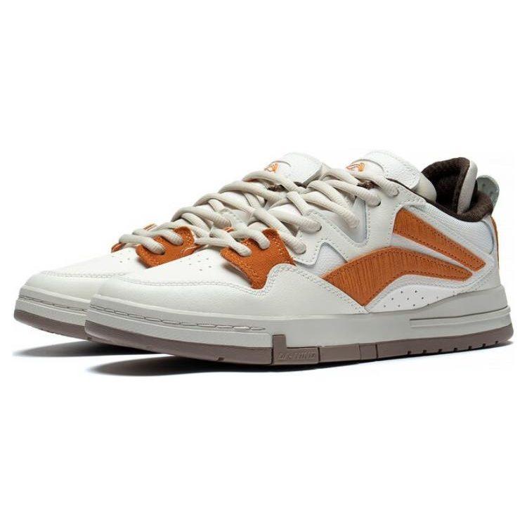 Li Ning Wave PRO Abrasion Resistant Breathable Low Top Skateboard Shoes Men's White Orange AECT015-1