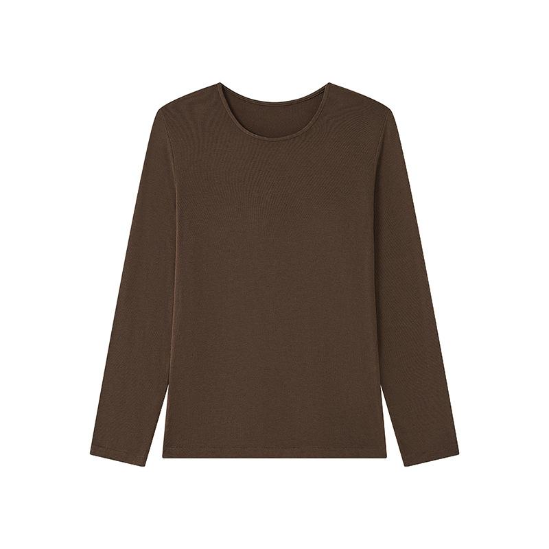 Tencel cashmere bottoming shirt women's autumn and winter loose round neck solid color top skin-friendly knitted sweater