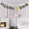 Welcome Back Banner, Returning Home Party Supplies, Happy Retirement Sign, Welcome Home Theme, Back To School Party Decorations Black Glitter