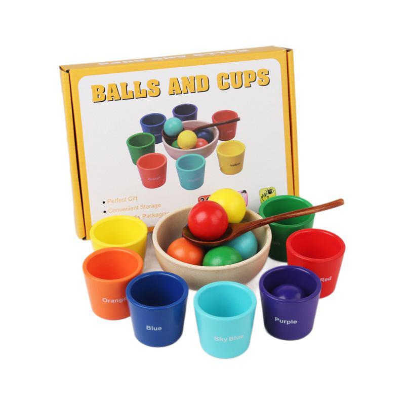 Montessori Wooden Color Sorting & Counting Game for Early Childhood Education