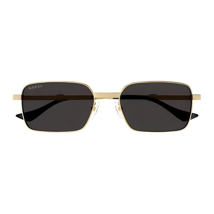 Gucci Web Logo Rectangular Sunglasses Men Sunglasses Gold GG1495S001