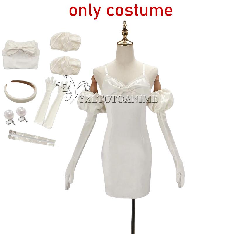 Anime Alien Stage Mizi Sua Cosplay Costume Wig Dark Blue Dress Pink Blue Long Hair Gloves Stockings Belt Set Uniform for Christm