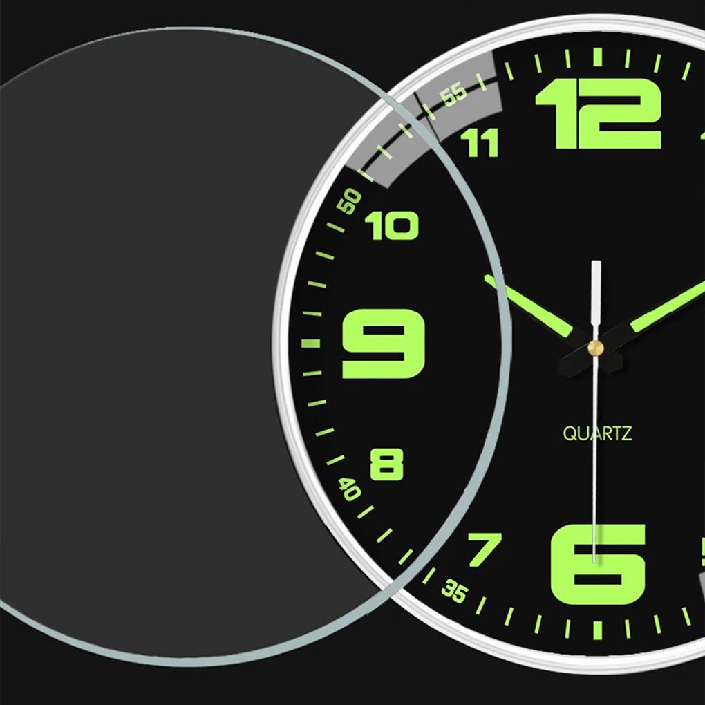 20cm Luminous Wall Clock No Punch Wall Clock for Home Use Silent Movement Easy To Read Glow-in Dark Clock For Living Room Clock