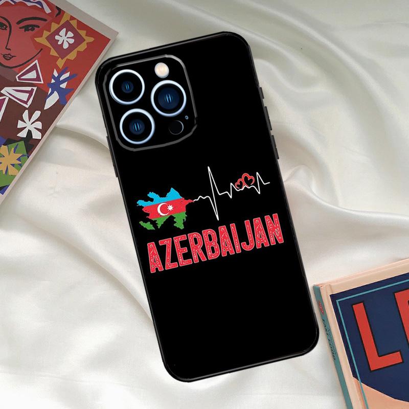 Azerbaijan Flag Coat of Arms Phone Case For iPhone 16 15 14 12 11 13 17 Pro Max 15 16 Plus 13 Mini 16e 17 Air Funda Cover