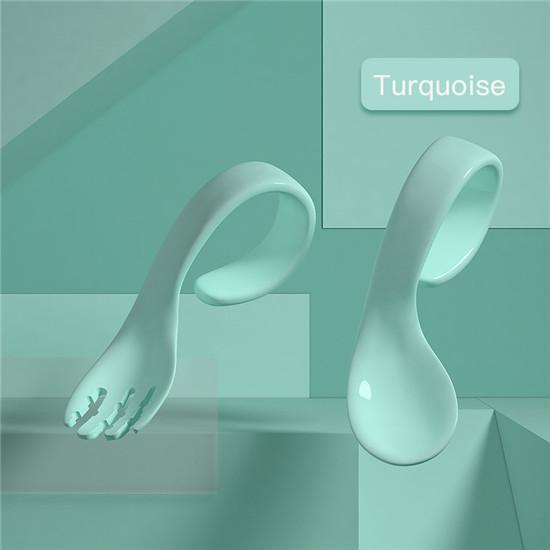 Kids Training Spoon Twisting Spoon Curved Fork And Spoon Set Elbow Spoon Childrens Tableware