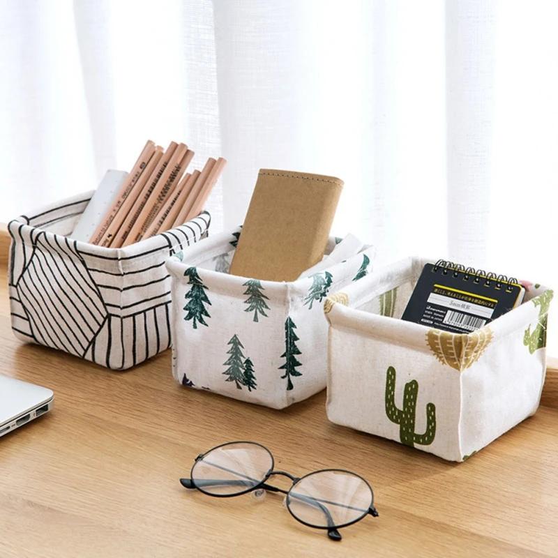 Foldable Bedroom Sundries Toy Storage Office Desk Stationery Storage Basket Cosmetic Underwear Organizer Desktop Storage Box