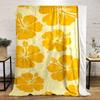 Yellow Hibiscus Floral Pattern Patterned Flannel Blanket Perfect for the Bedroom Living Room, Sofa, or a Little Nap