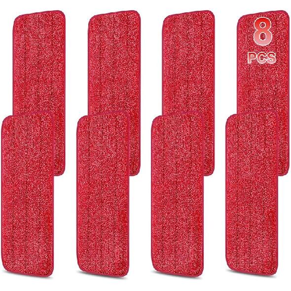 8 Pack 16.5 inch Reusable Mop Pads Microfiber Spray Mop Replacement Heads for Wet/Dry Mops Compatible with Bona Floor Care System