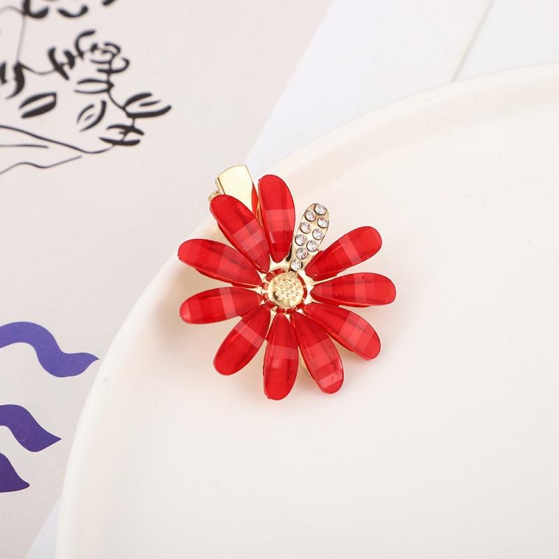 

2 шт. Модная заколка для волос с бриллиантами, красочные лепестки, аксессуары для волос, женская боковая заколка-уточка, заколки для челки, стильные заколки для волос A2