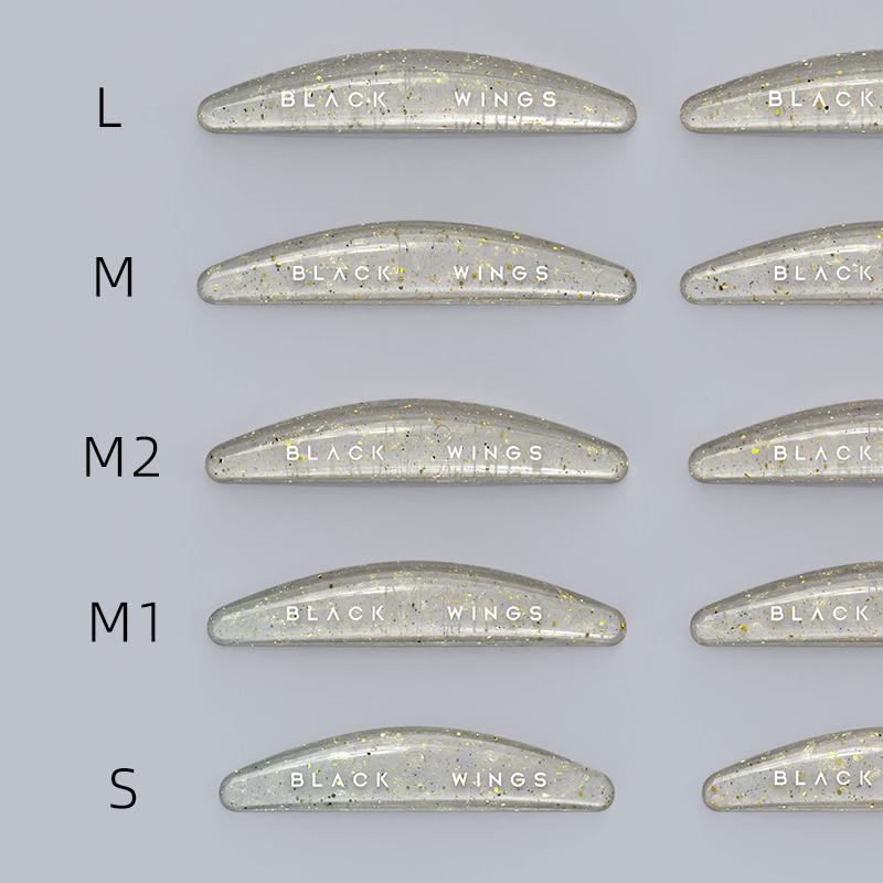 BLACKWINGS 5 Paar goldene Pailletten Wimperndauerwelle Silikonpads Wimperndauerwelle Pad Silikon klebrig