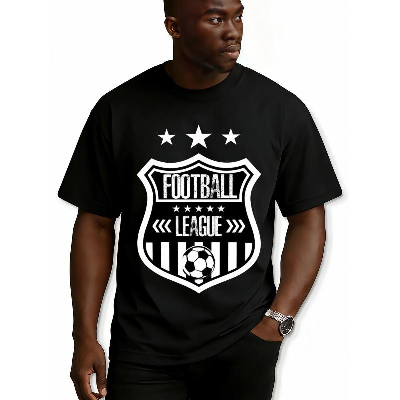 European sizes Football League Crest Tee Men'S T-Shirts Black Summer Limited Edition Fun And Playful, Cool T-Shirt