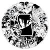 50 Black & White One Piece Anime Graffiti Stickers: Cartoon Decals for Phone Cases & Suitcases