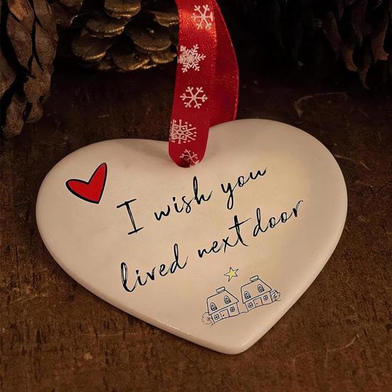 Láska srdce Tag Ornament pro vánoční akrylové řemeslné dekorace strom auto zpětné zrcátko sváteční party